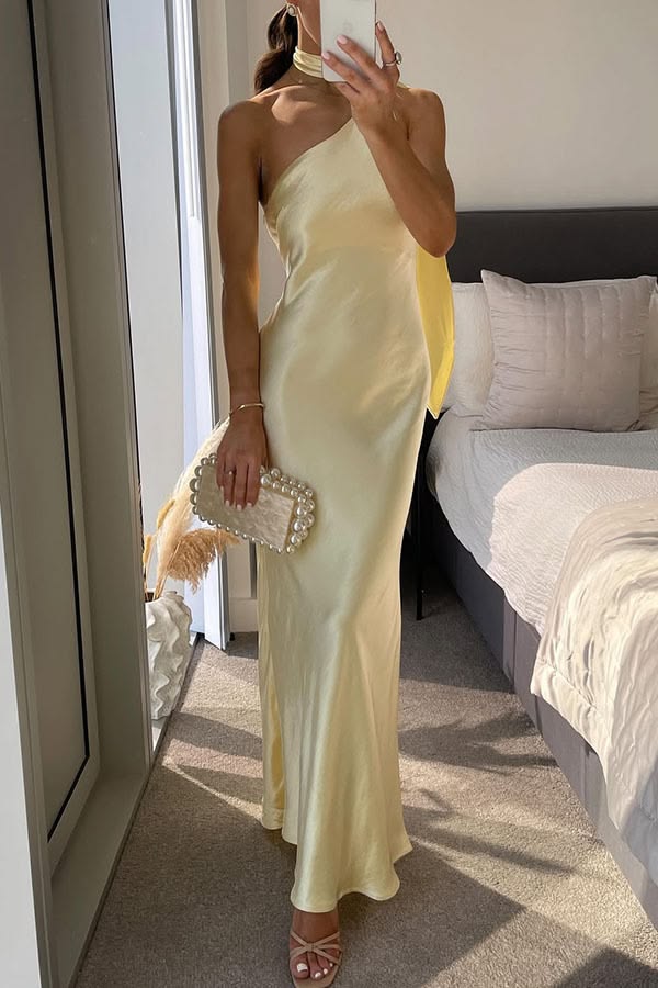 ZEYA - Alamta One-Shoulder Silk Evening Gown