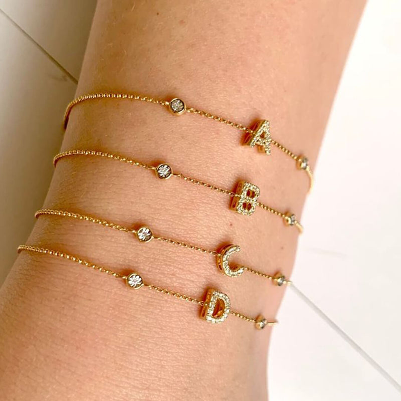 ZEYA - Aline Letter Charm Bracelet