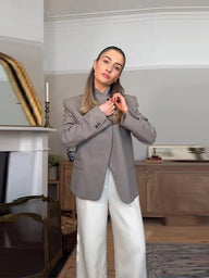 Strukturiran blazer Allegra s pokončnim ovratnikom