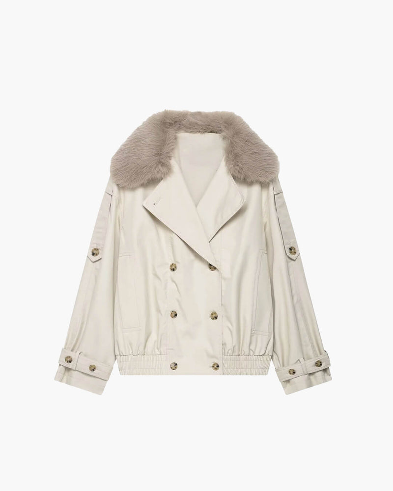 ZEYA - Allison Trench Coat with Faux Fur