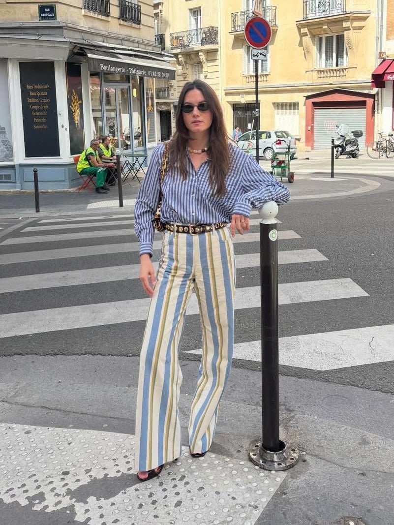 ZEYA - Angela Low-Rise Striped Trousers