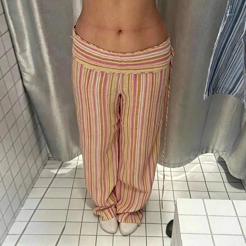 ZEYA - Angela Low-Rise Striped Trousers