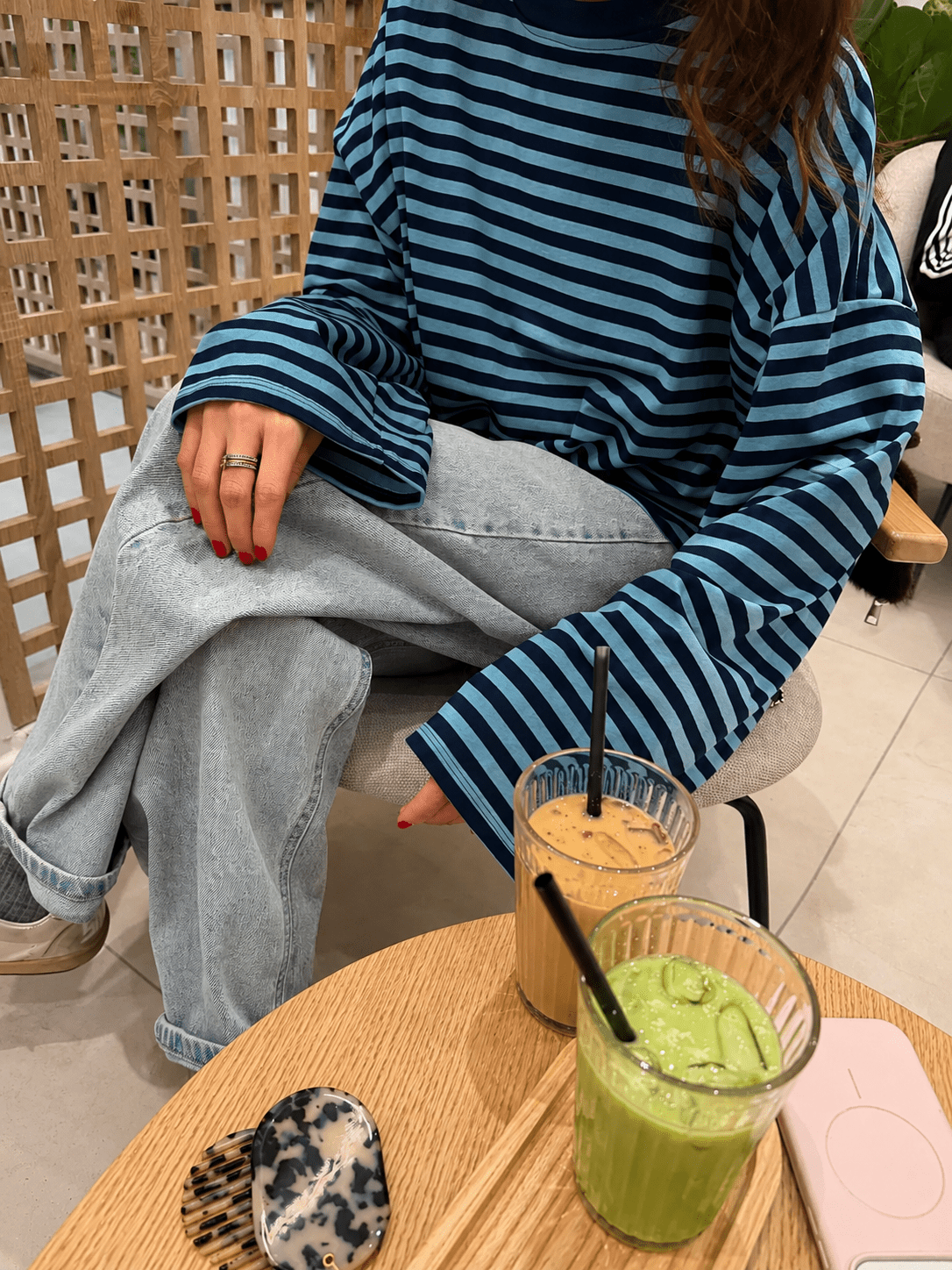 ZEYA - Angela Striped Oversized Knit Sweater