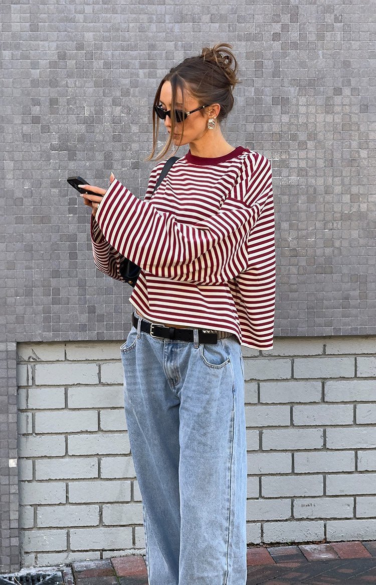 ZEYA - Angela Striped Oversized Knit Sweater