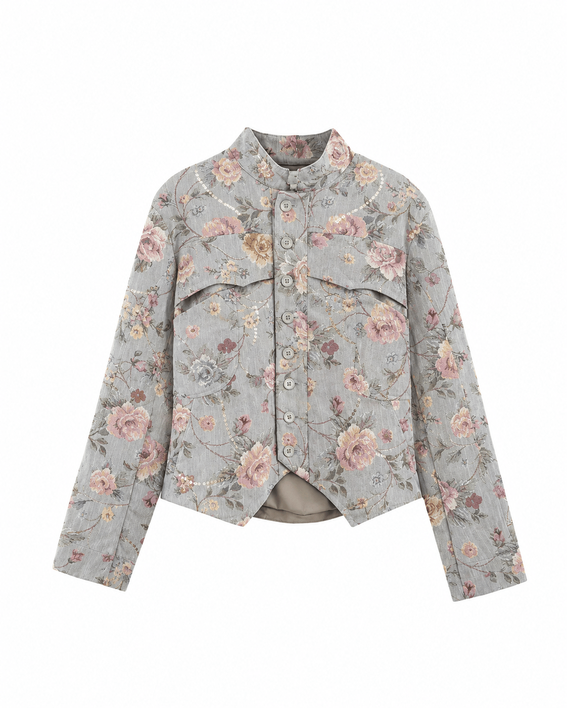 ZEYA - Anne Vintage Jacquard Cropped Jacket