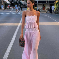 Annie Lace Chiffon Pant Set