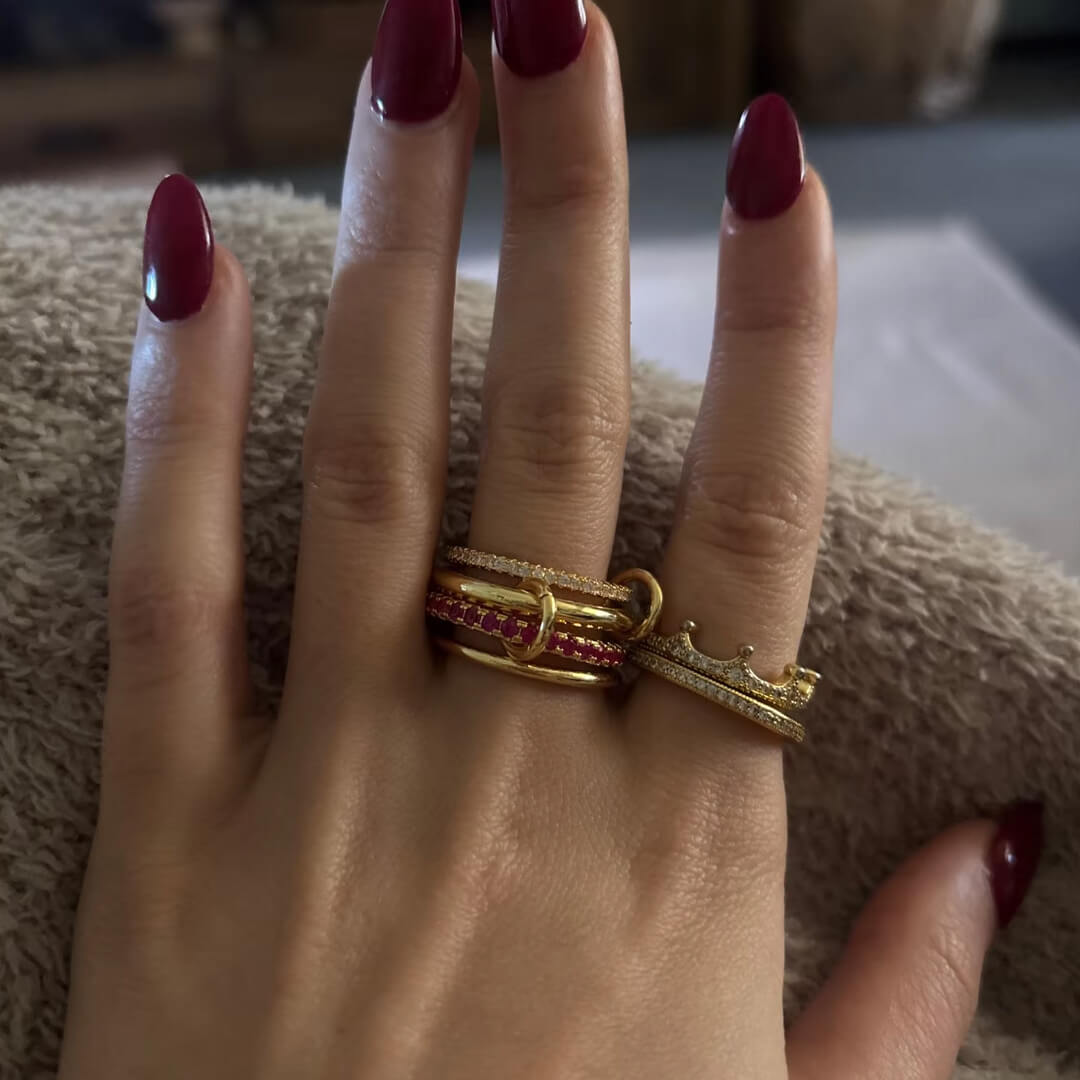 ZEYA - Astrid Fire Red Stacked Ring