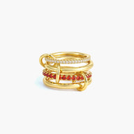 Anillo apilado Astrid rojo fuego