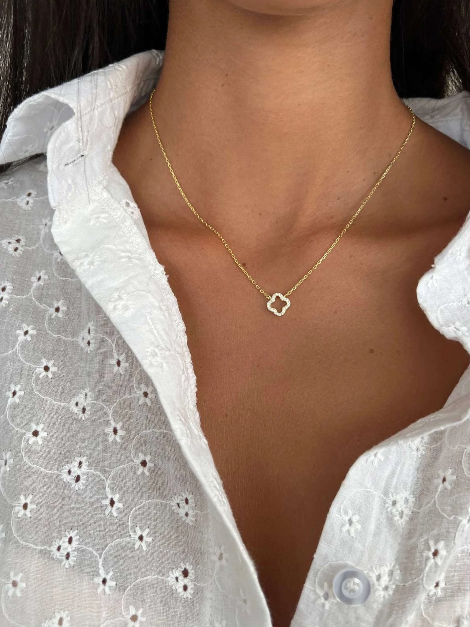 ZEYA - Aurora Clover Zirconia Necklace