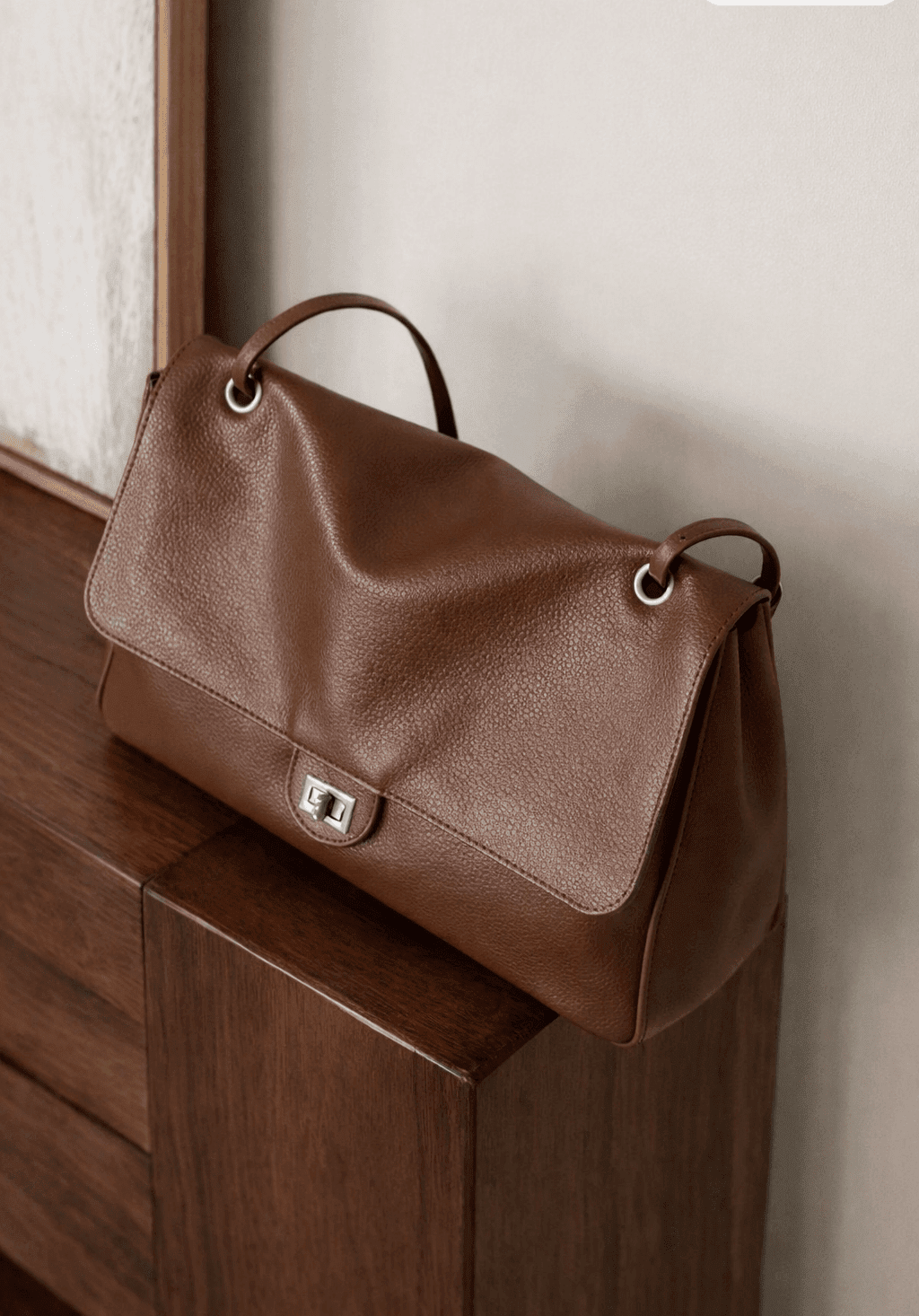 ZEYA - Ava Maxi Flap Leather Shoulder Bag