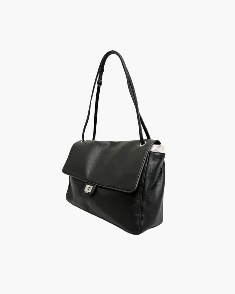 ZEYA - Ava Maxi Flap Leather Shoulder Bag