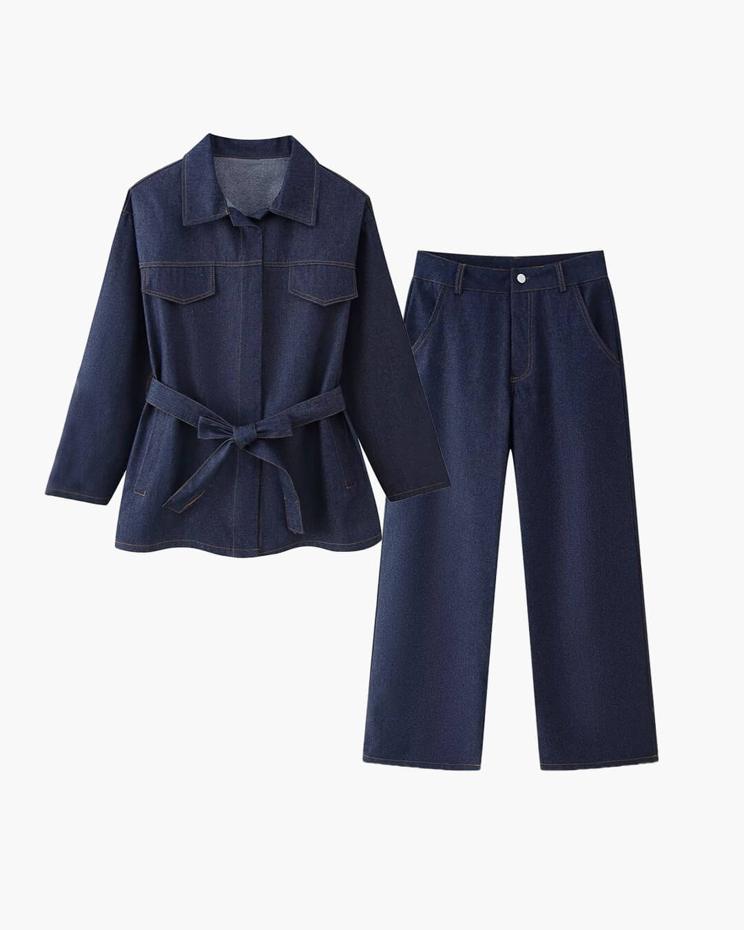 ZEYA - Avery Belted Denim Set