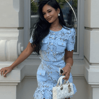 Azure Floral Spitzen-Minikelid