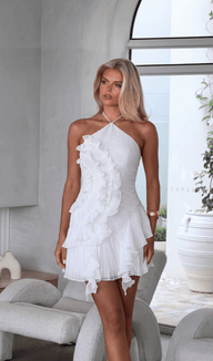 Vestido mini Bernadette com folhos