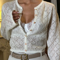 Beverly Udskåret Cropped Cardigan