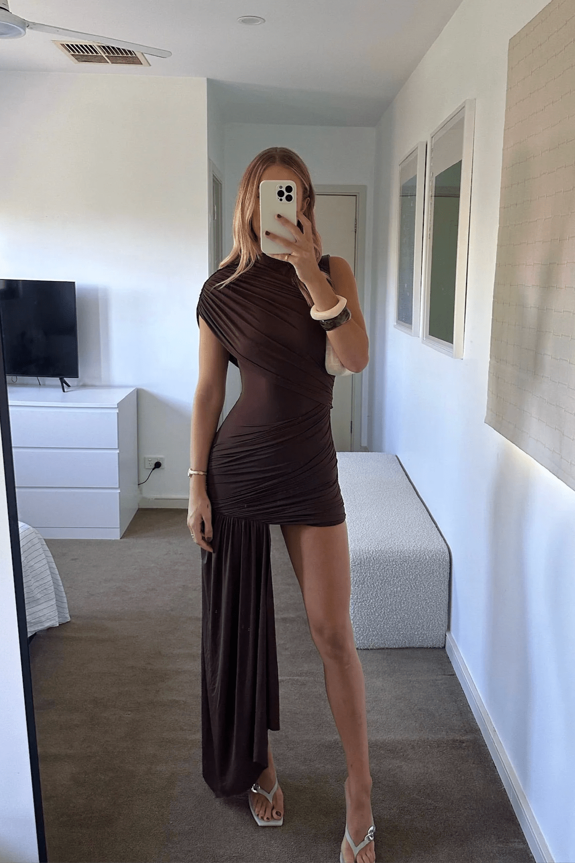 ZEYA - Bianca High Neck Ruched Mini Dress