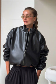 Veste en simili cuir courte Blake