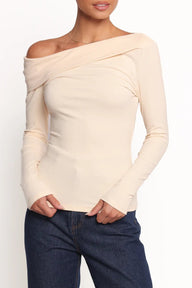 Bobbie asymmetrisk off-shoulder top