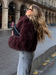 Manteau court en fausse fourrure Brenda