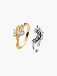 Conjunto de Anéis Brietta Celestial Sol & Lua