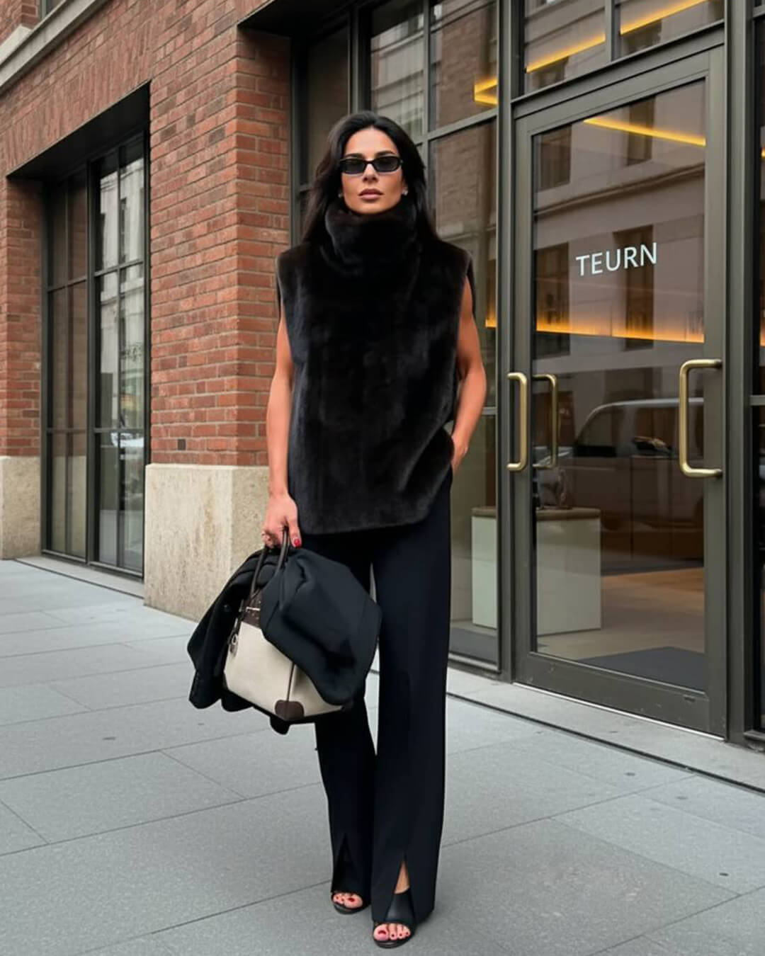 Carina dirbtinio kailio golfas liemenė