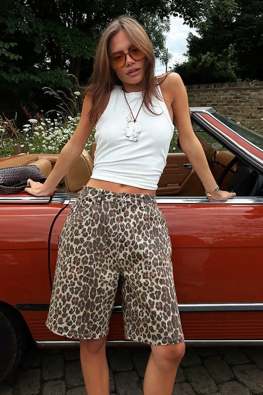 ZEYA - Carla Leopard Print Shorts