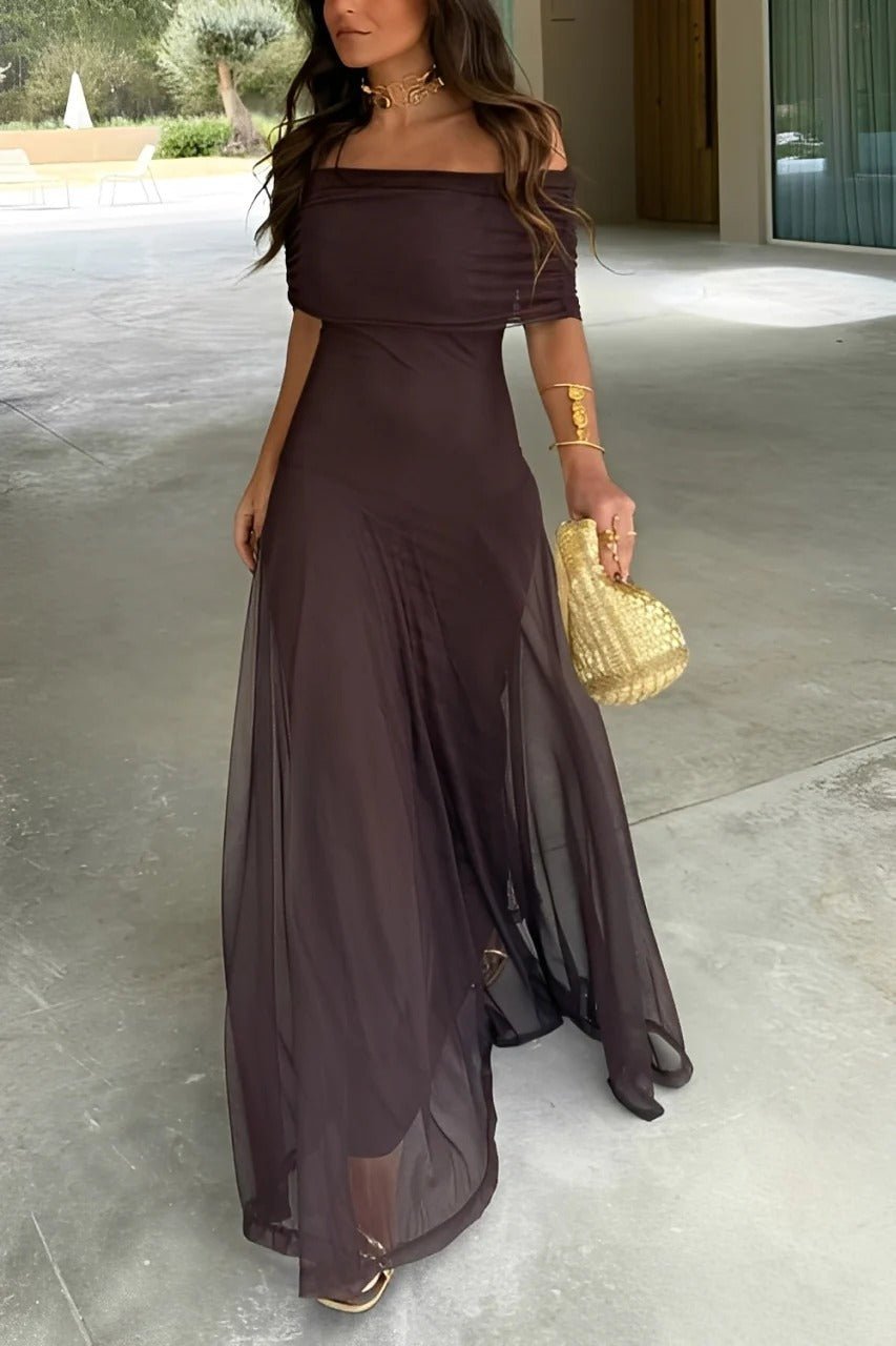 ZEYA - Cecile Off-Shoulder Ruched Maxi Dress