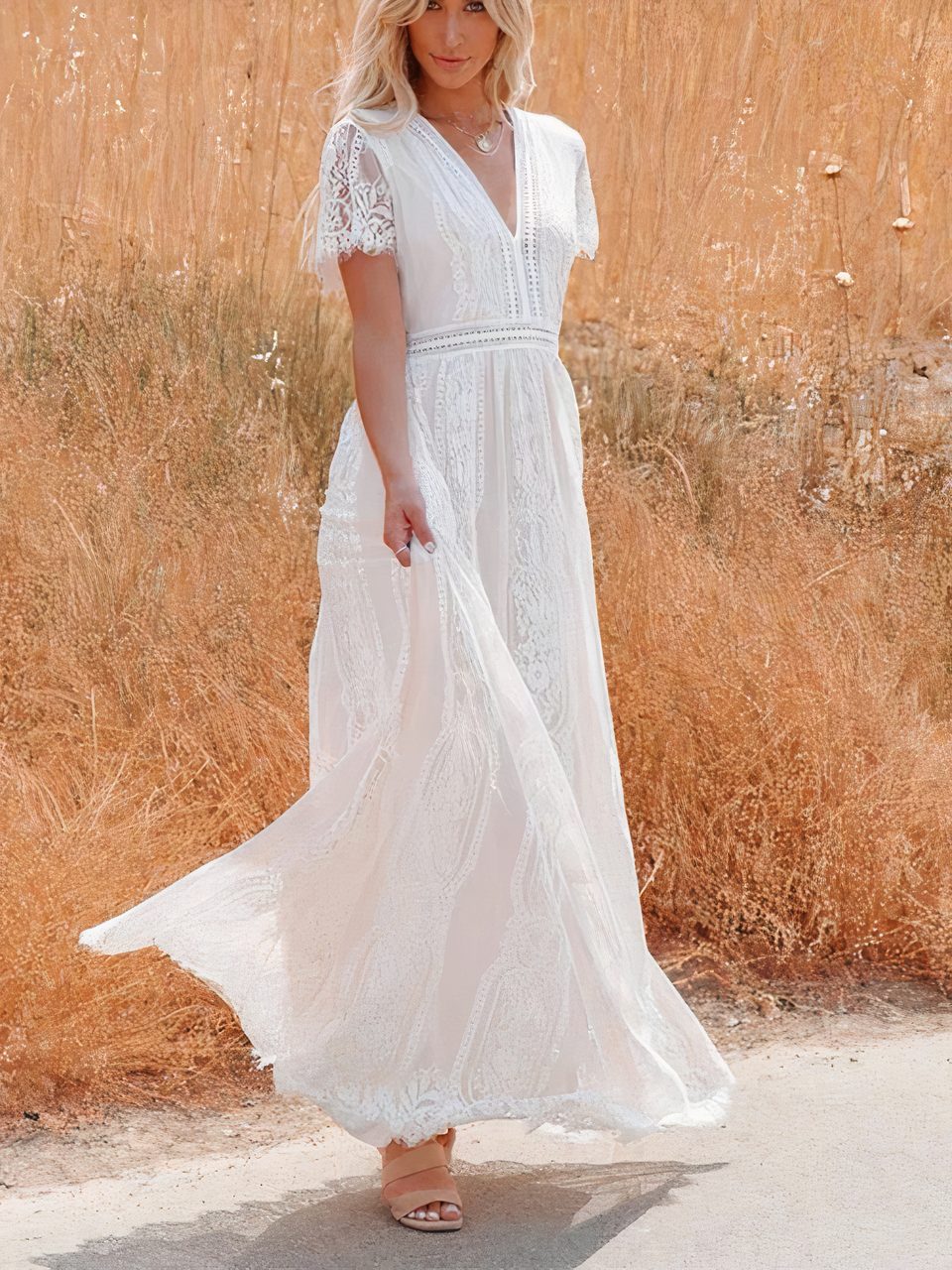 ZEYA - Celestine Bohemian Lace Maxi Dress