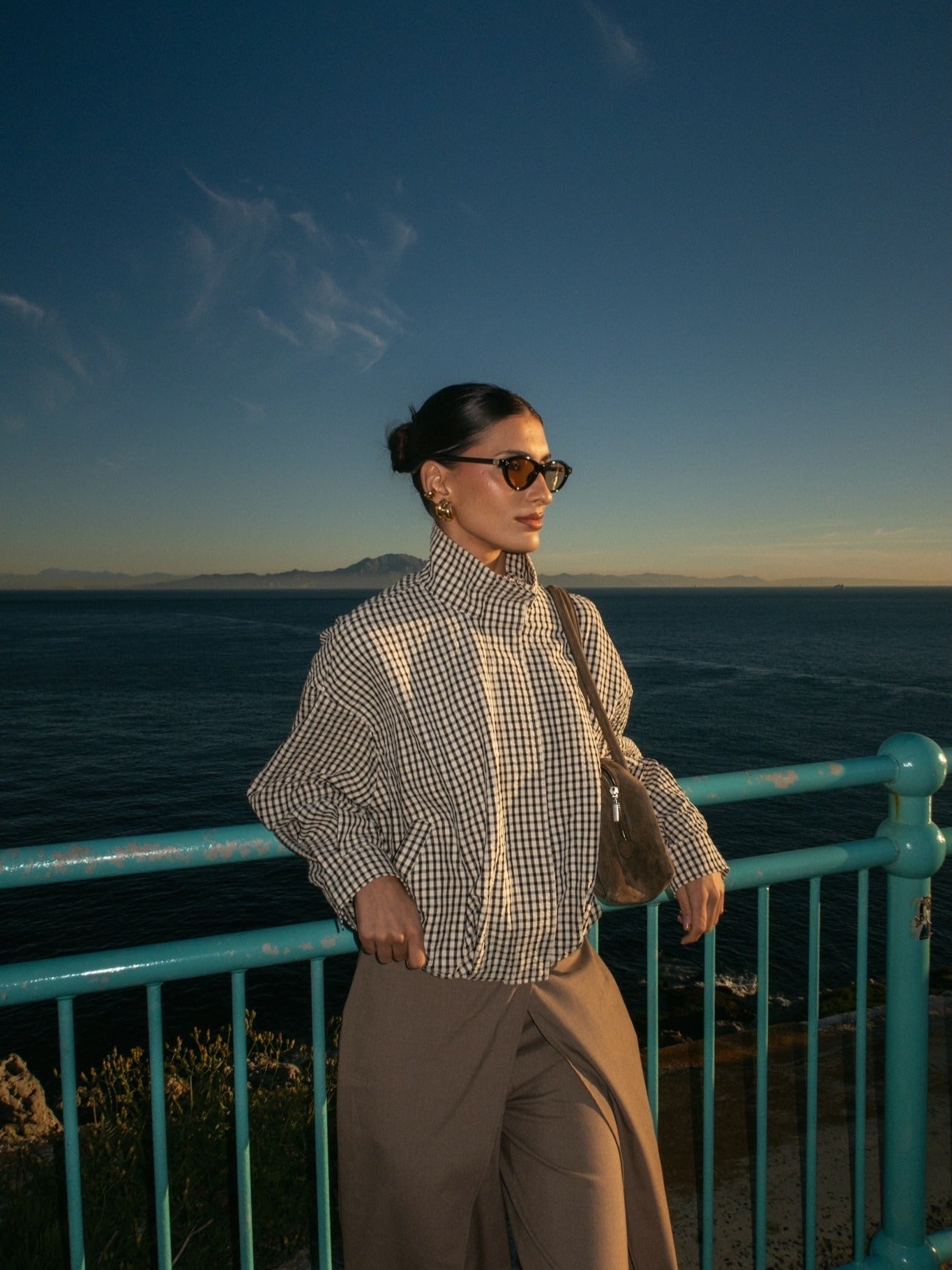 ZEYA - Christina Plaid Funnel Neck Jacket