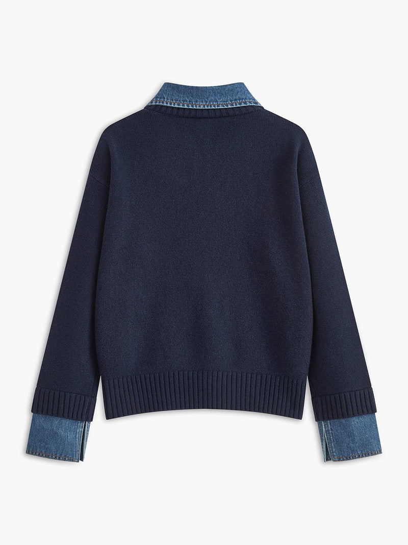 ZEYA - Claire Denim Collar Sweater