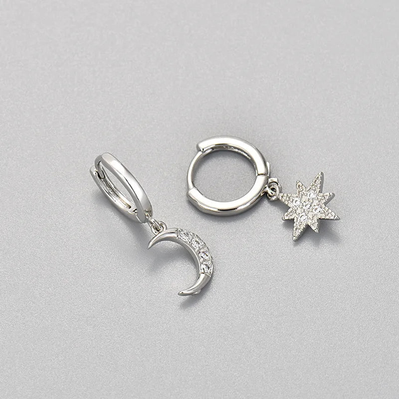 ZEYA - Clara Star Moon Hoop Piercing