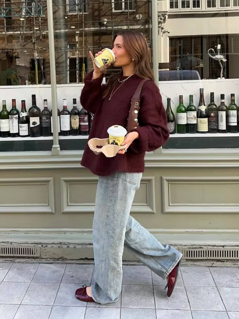 ZEYA - Dalia Burgundy Pullover