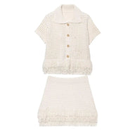 Demetra conjunto de falda con flecos de punto. [max 255]