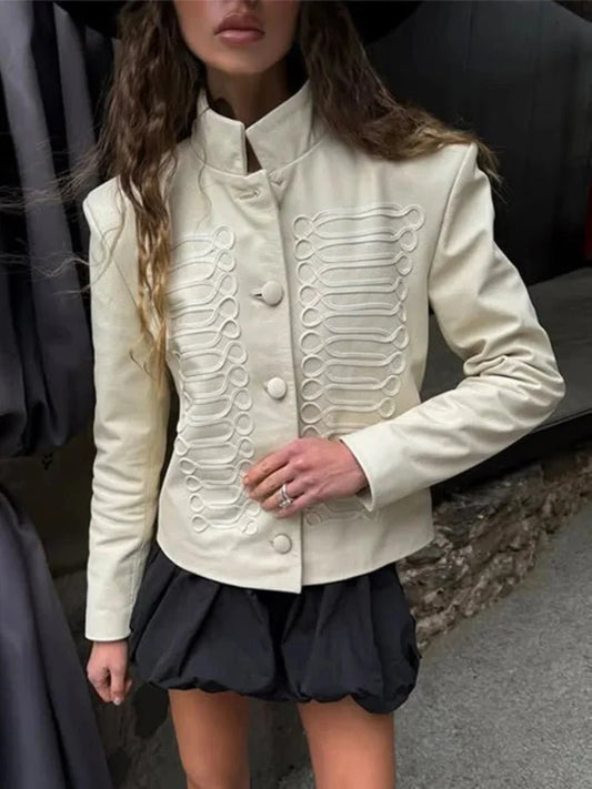 ZEYA - Denise Military Leather Jacket