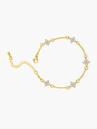 Dina Rhinestone Flower Chain Bracelet