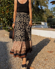 Falda midi swing estampada Maricar boho