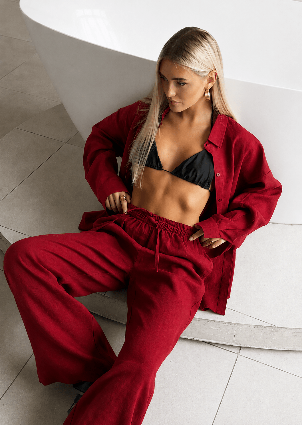 ZEYA - Elena Relaxed Cotton Shirt & Wide-Leg Pants Set