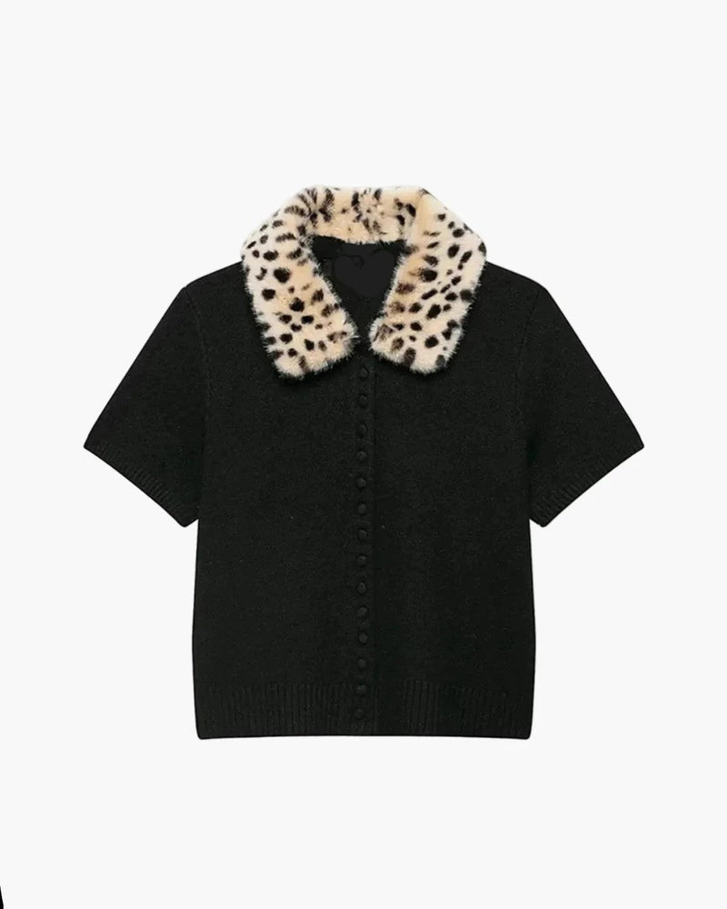 ZEYA - Ella Faux Fur Bambi Knit Cardigan Top