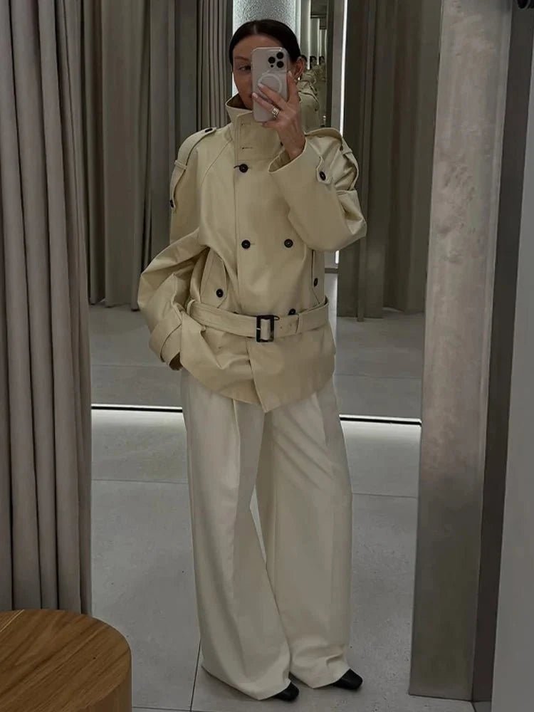 ZEYA - Ella Tailored Stand Collar Trench Coat