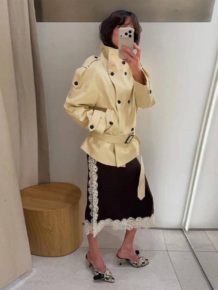 ZEYA - Ella Tailored Stand Collar Trench Coat