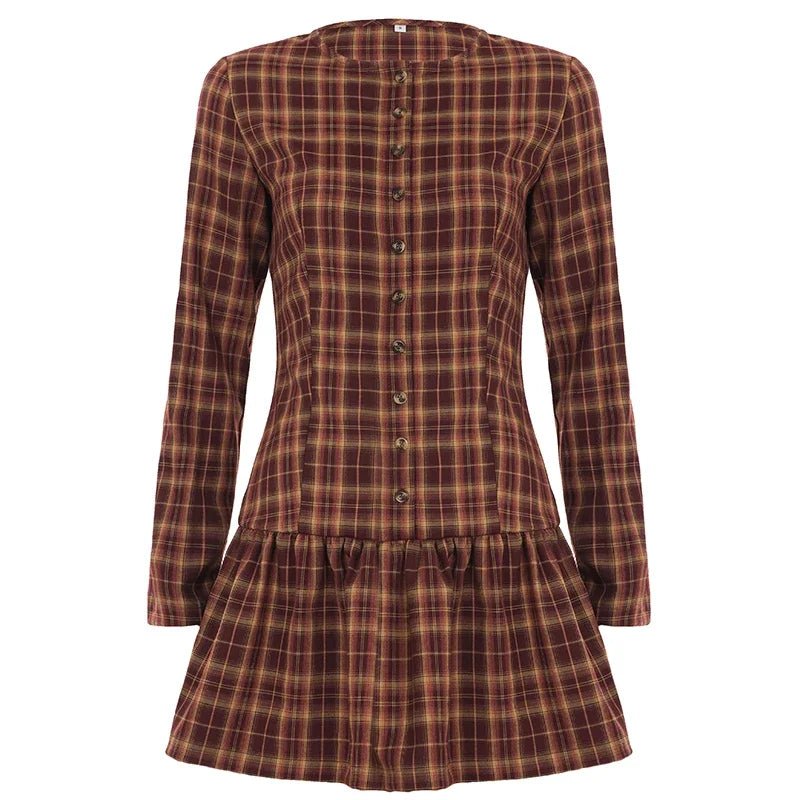 ZEYA - Ellie Long Sleeve Plaid Mini Dress