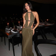 Emilia halter maxi šaty