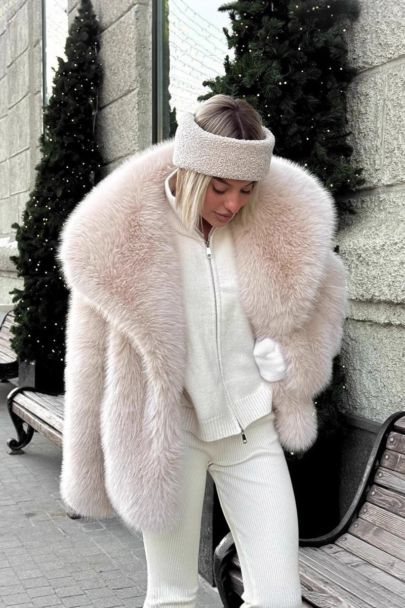 ZEYA - Emilie Puffy Collar Faux Fur Coat