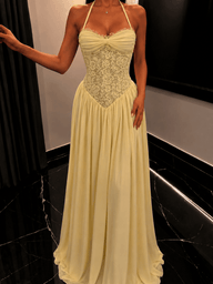 Erica halter κορσέ μακρύ φόρεμα