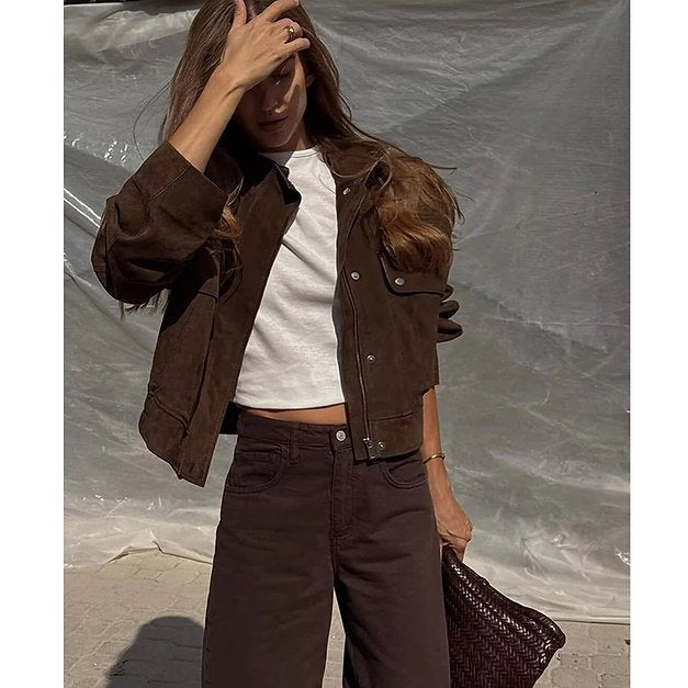 ZEYA - Esther Wide Shoulder Suede Jacket