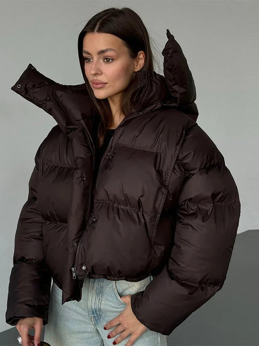 ZEYA - Evelyn Hooded Cropped Puffer Jacket