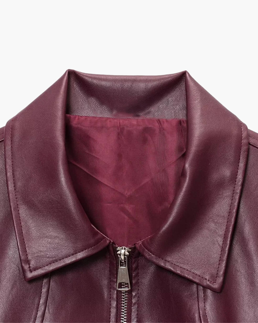 ZEYA - Florence Faux Leather Bomber Jacket
