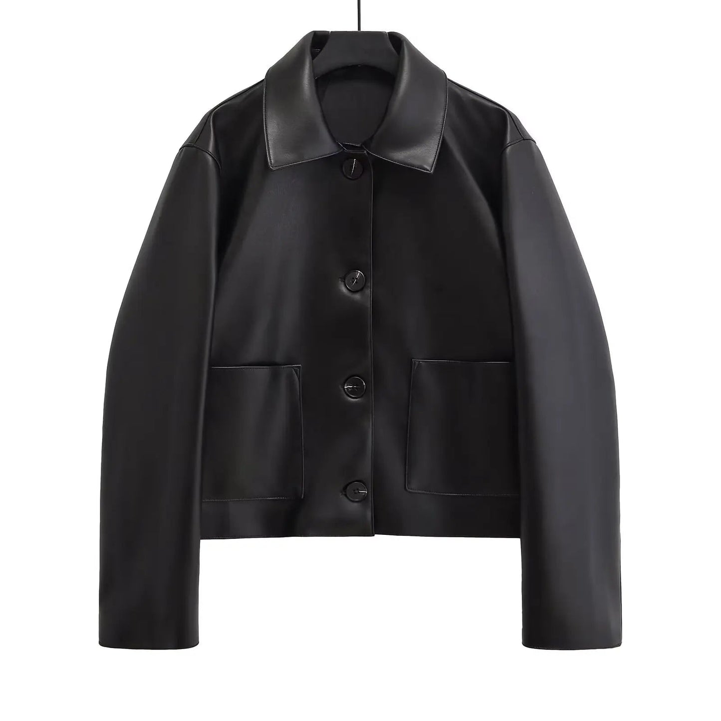ZEYA - Gianne Cropped Faux Leather Jacket