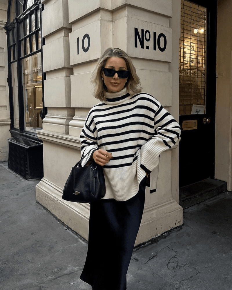 ZEYA - Gisela Striped Turtleneck Sweater