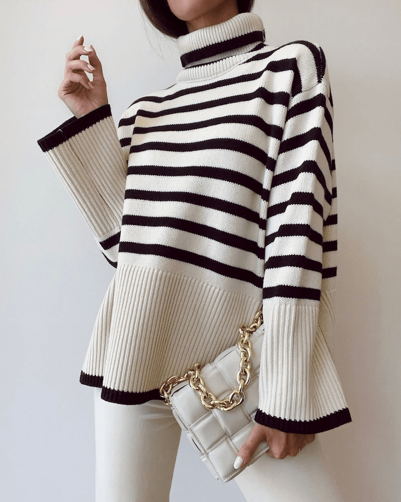 ZEYA - Gisela Striped Turtleneck Sweater